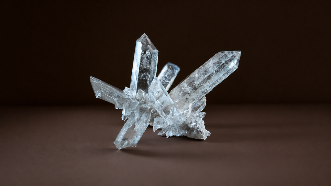 Transparent Smoky Quartz from Diamantina with natural crystal faces and internal rainbows