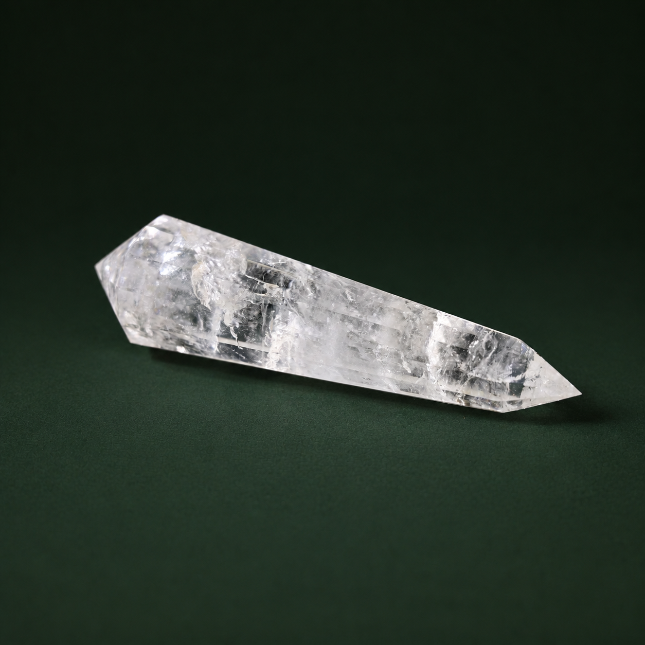 Slender 6.5-Inch 12-Sided Vogel-Cut Quartz Crystal