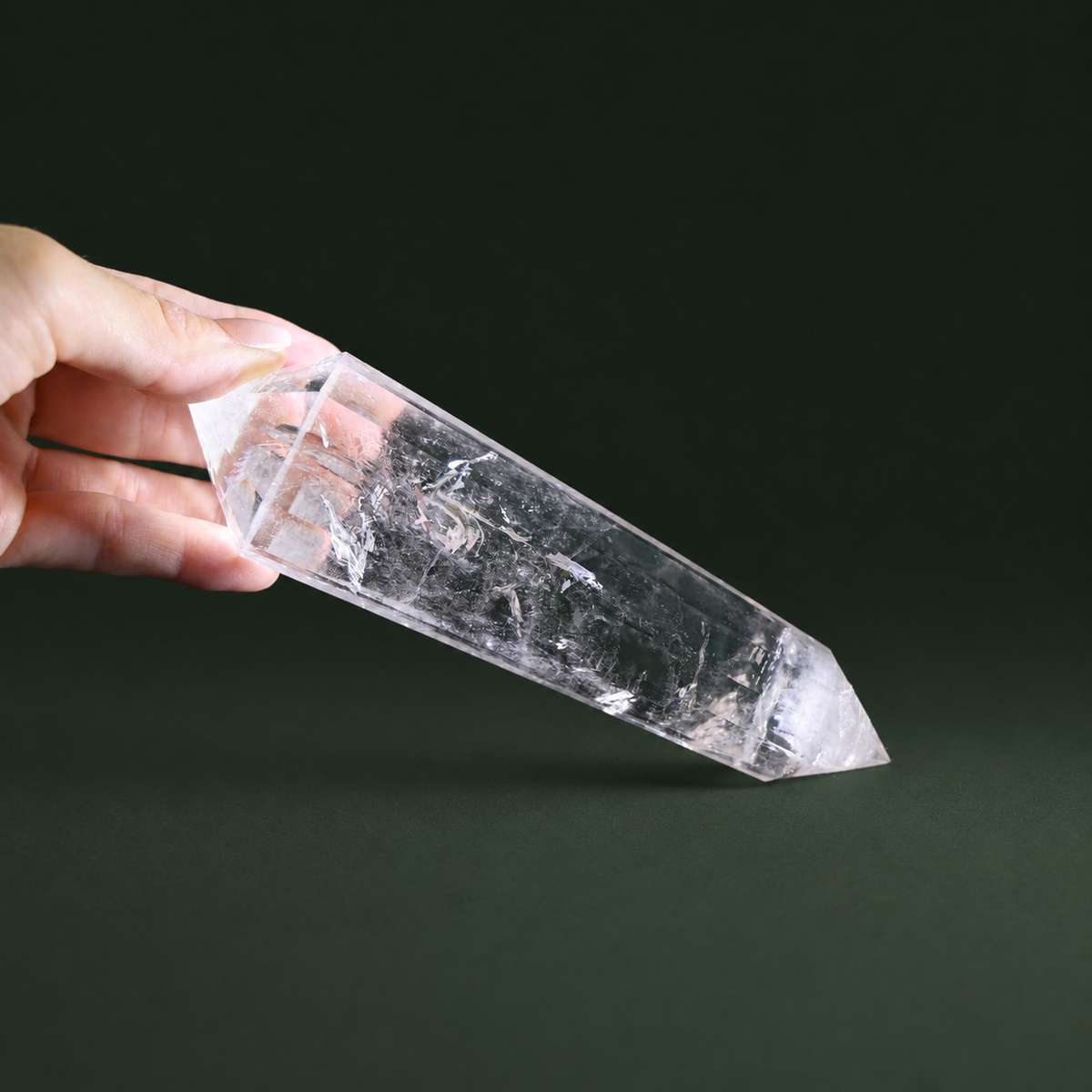 7-Inch 12-Sided Vogel-Cut Quartz Crystal