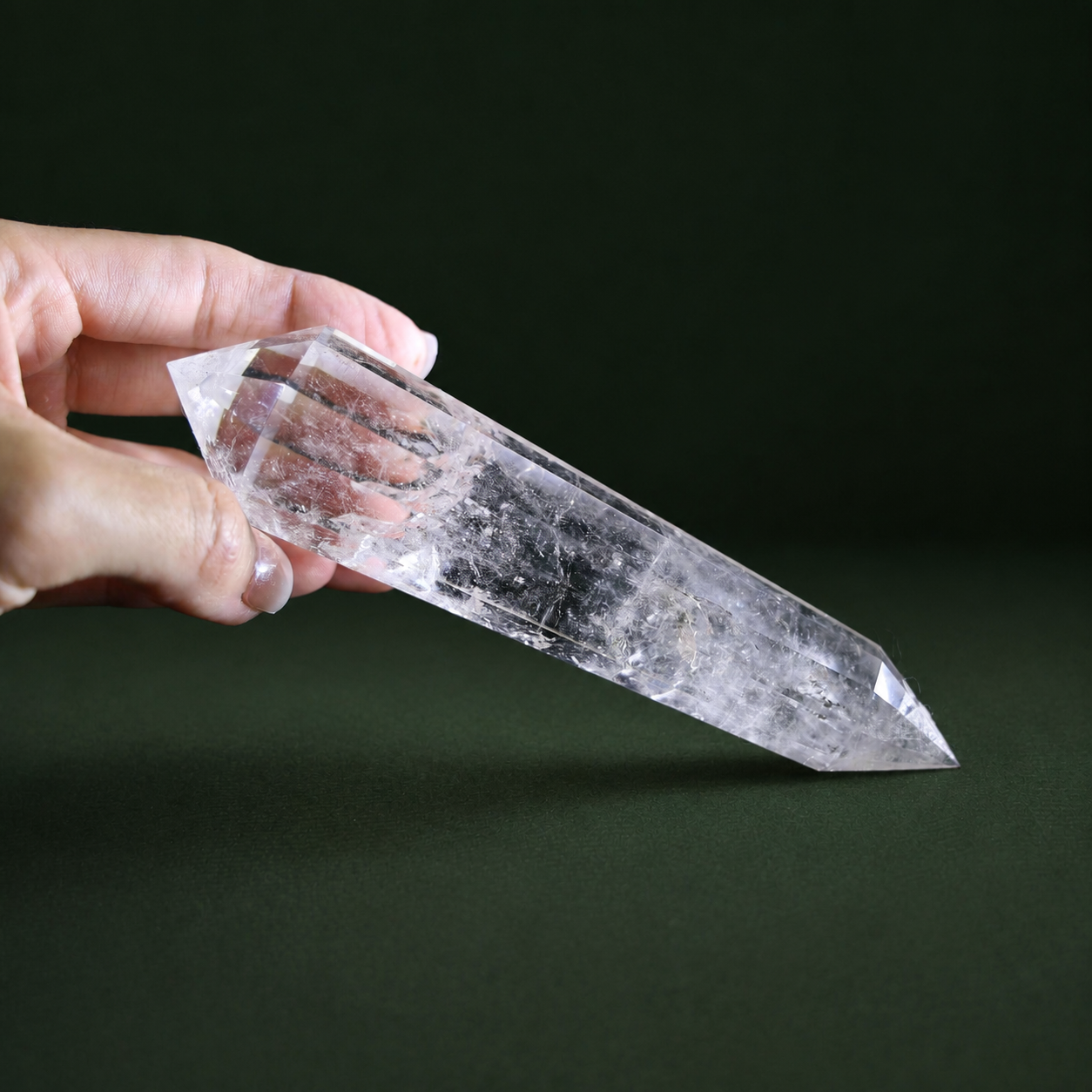 6.5-Inch 12-Sided Vogel-Cut Quartz Crystal, 350 g