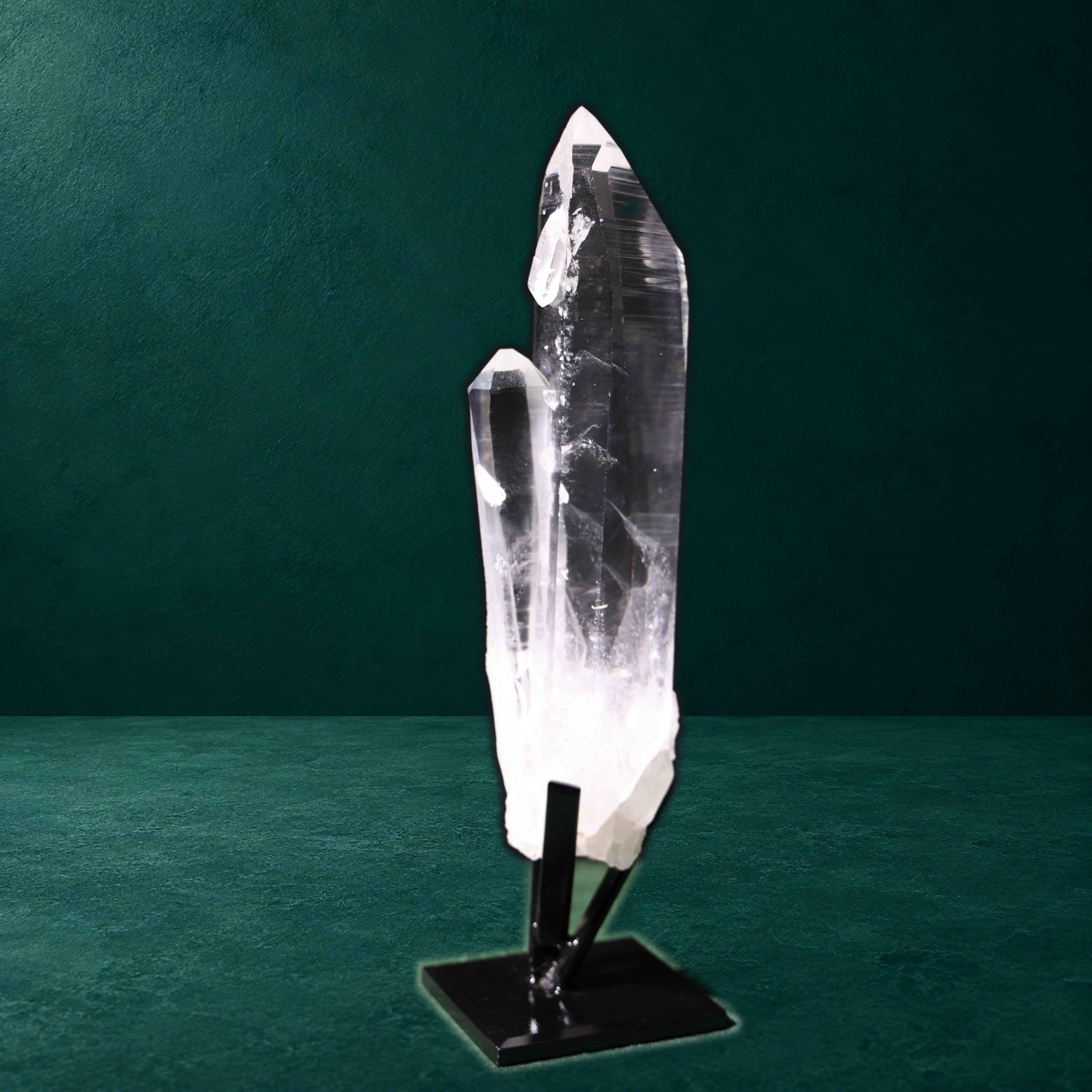 Clear Lemurian Quartz with Manifestation Crystal