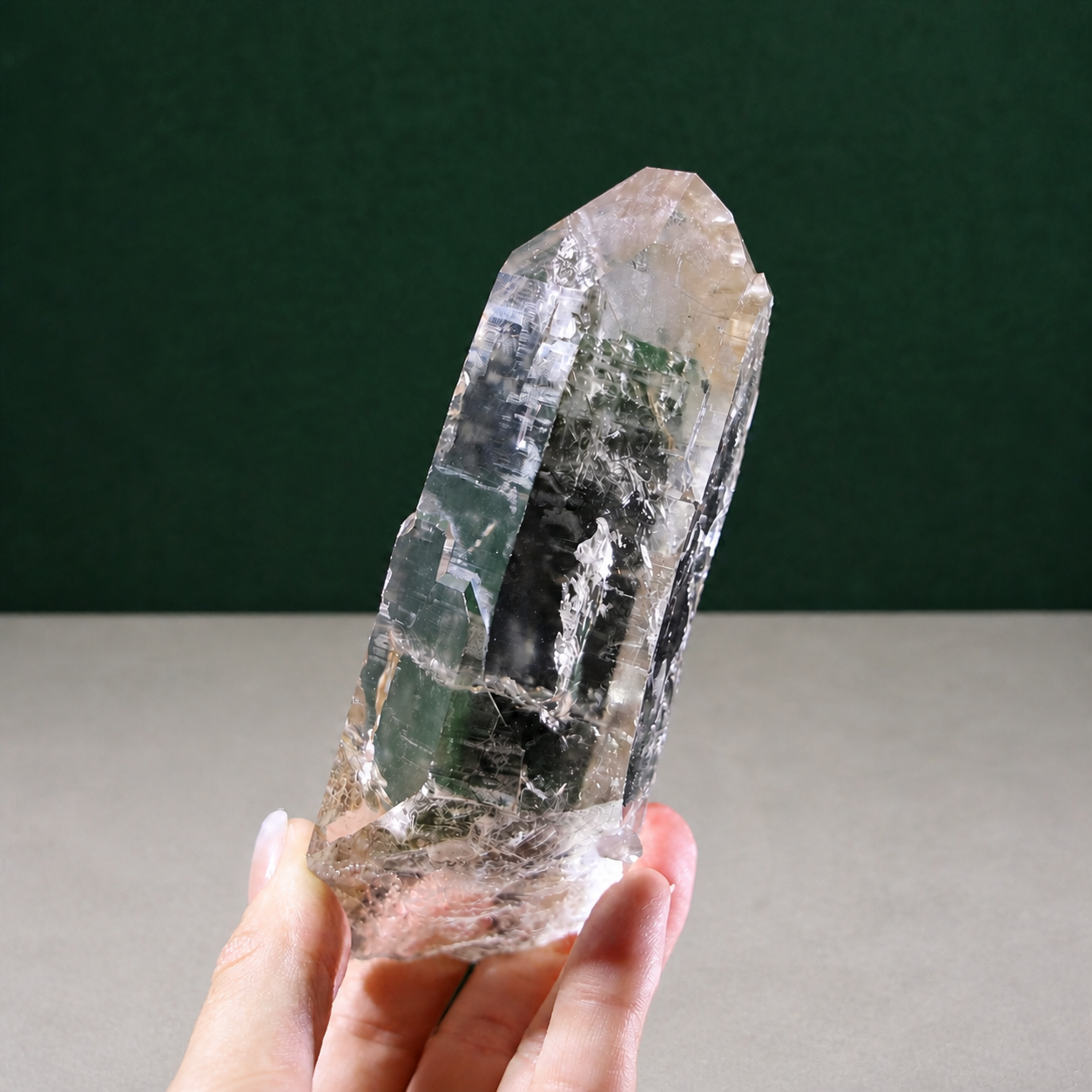 Light Smoky Cathedral Lemurian Seed with Iron Inclusion
