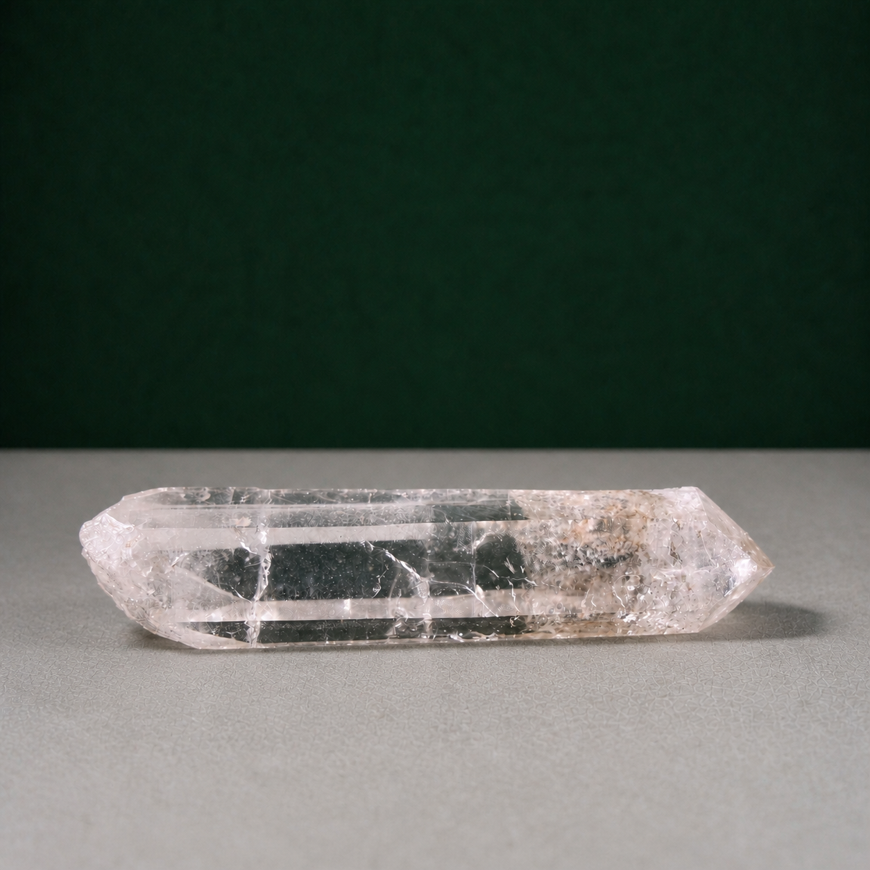 Light Smoky Polished Lemurian Seed with High Clarity