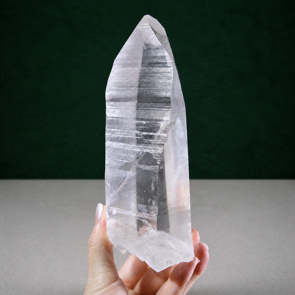 Natural Double-Terminated Lemurian Seed with Striations