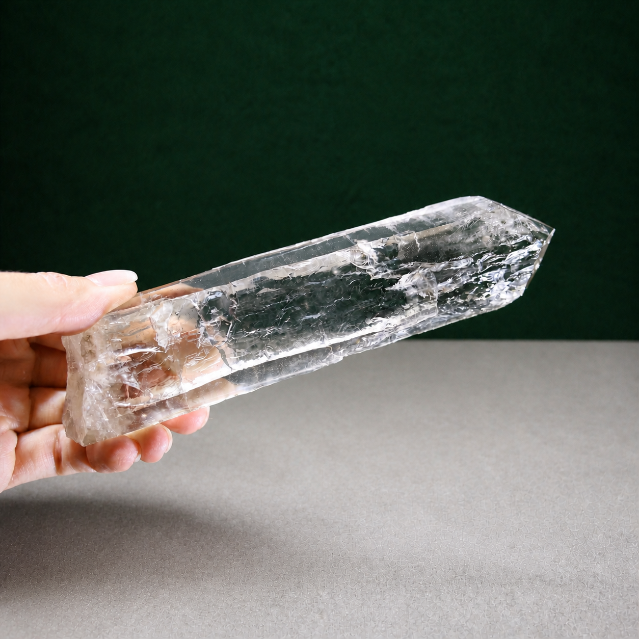 Polished Smoky Lemurian Seed Quartz with Slender Profile
