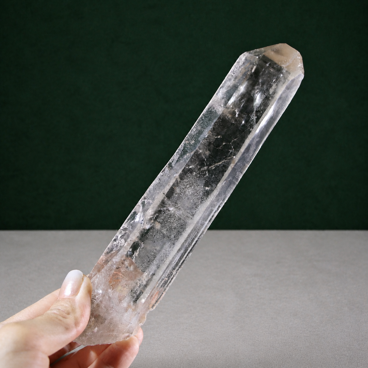 Slender Light Smoky Lemurian Seed with High Clarity