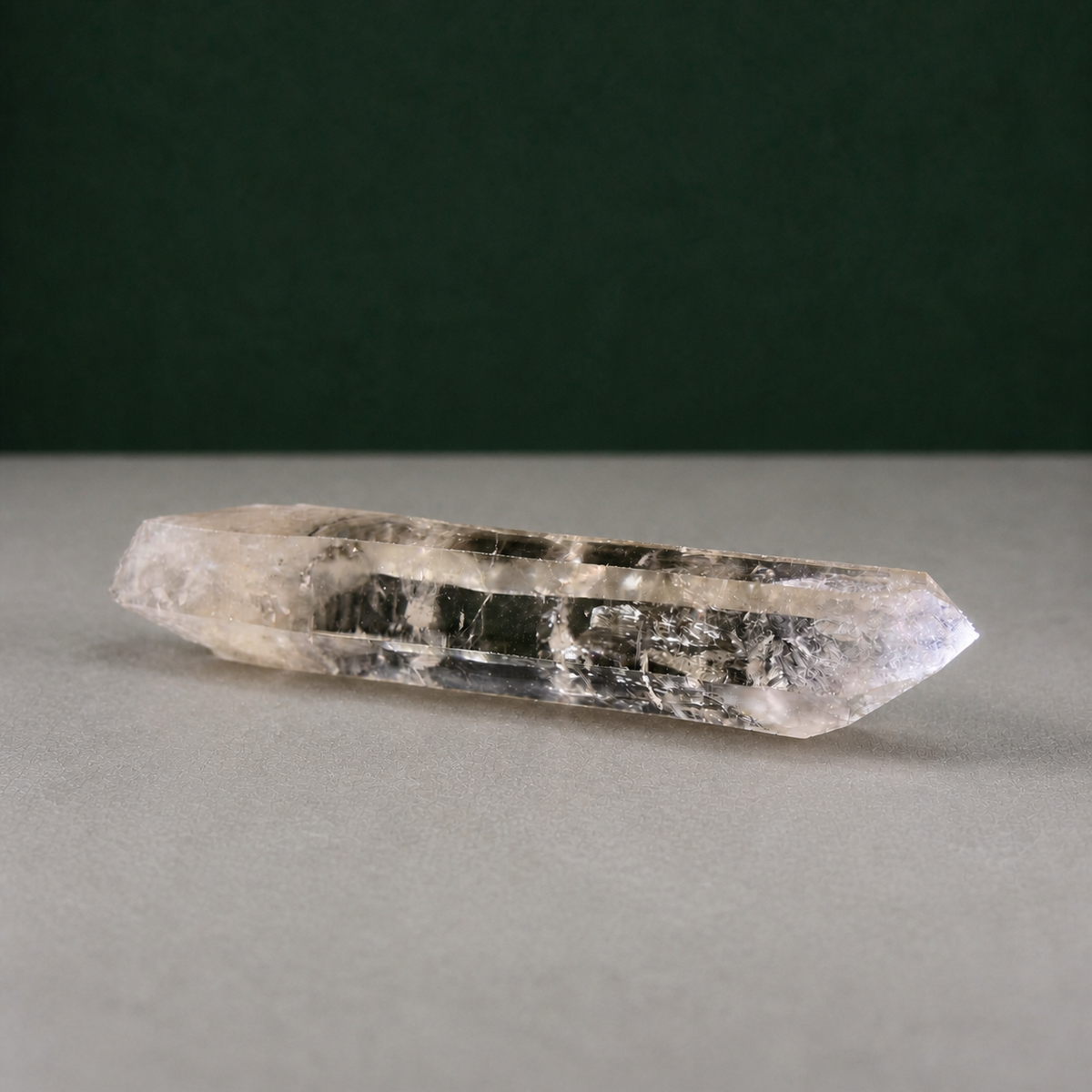 Tapered Light Smoky Polished Lemurian Seed Quartz