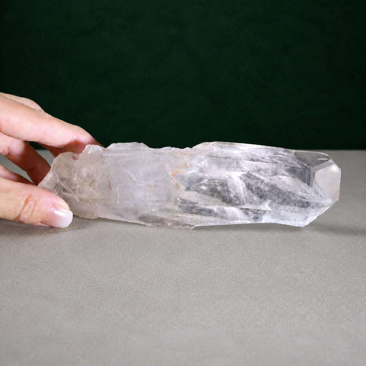 Unpolished Lemurian Seed with Striated Matrix Contact