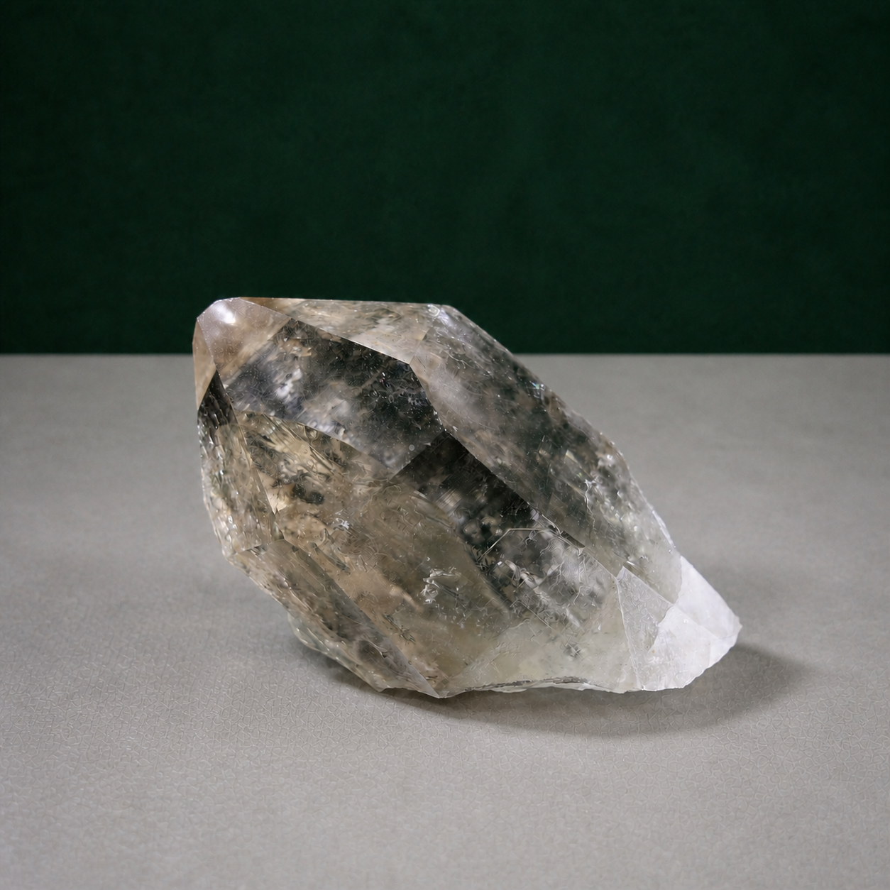 Unpolished Smoky Lemurian Seed with Cathedral Formation
