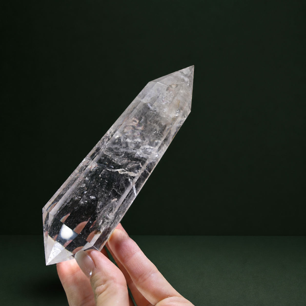 8-Inch 12-Sided Vogel-Cut Quartz Crystal