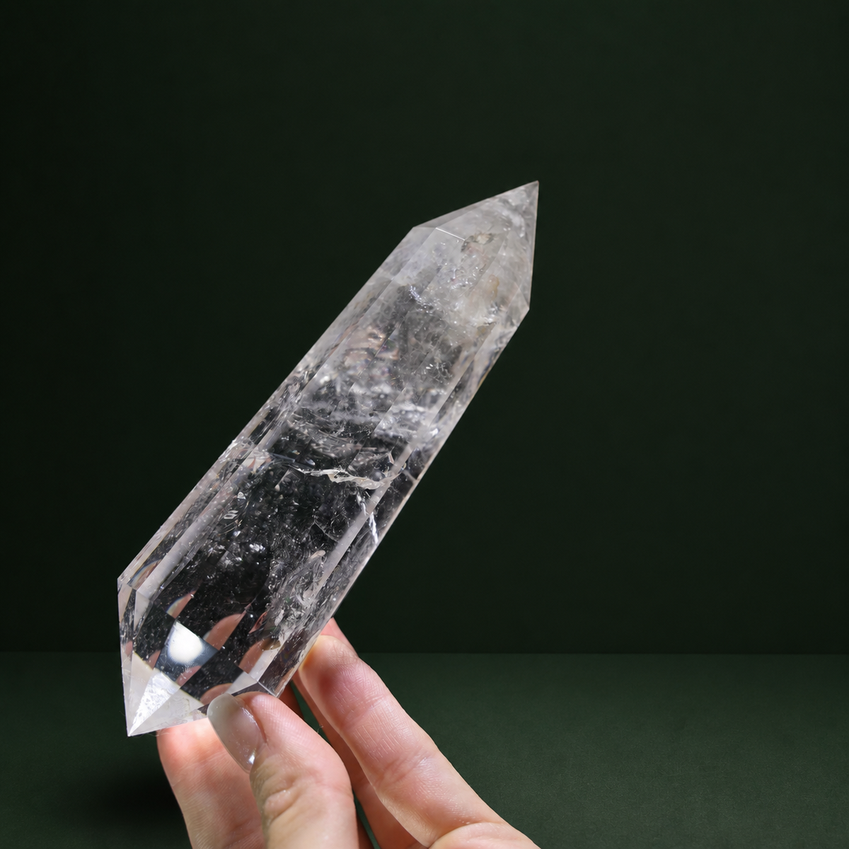 8-Inch 12-Sided Vogel-Cut Quartz Crystal