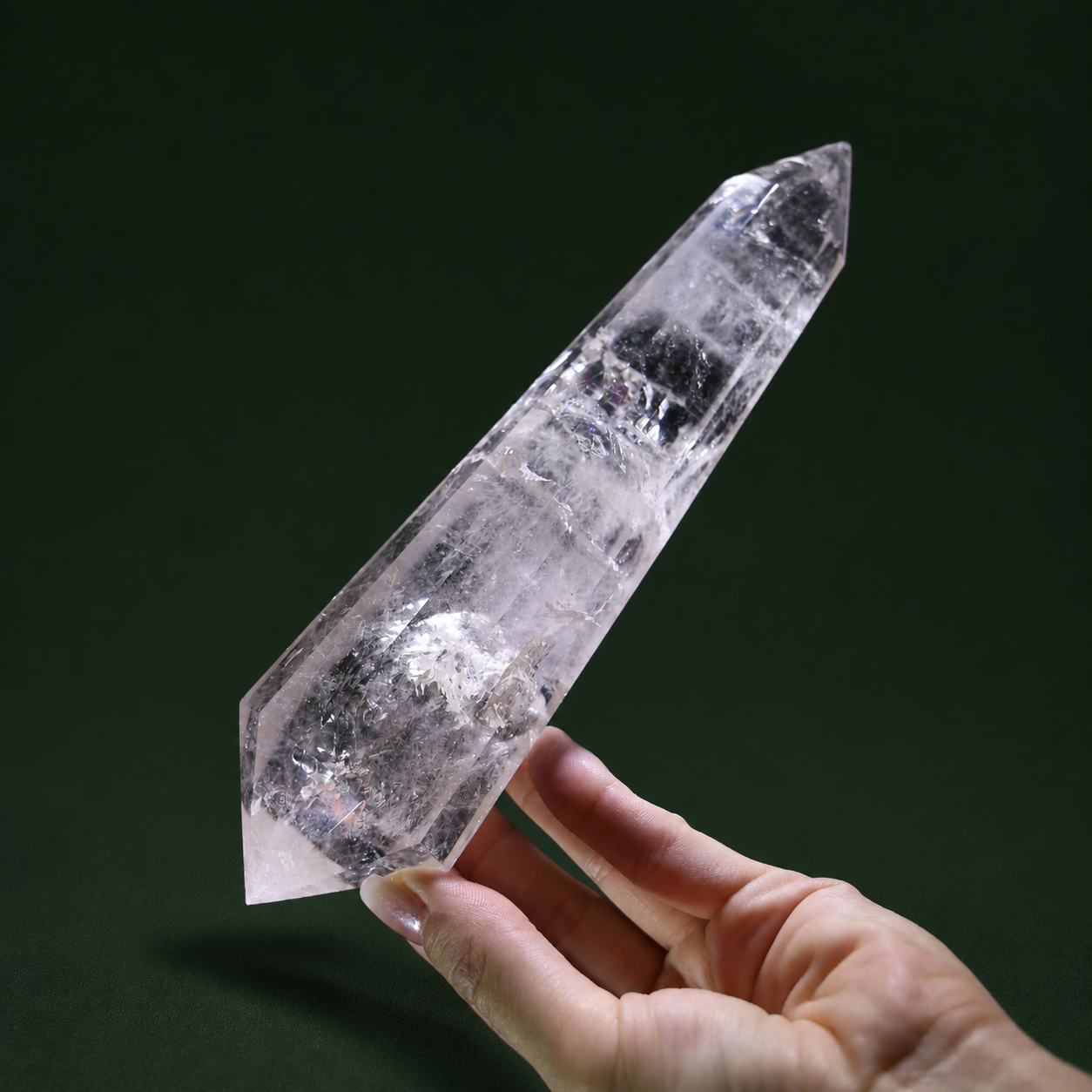 9-Inch 12-Sided Vogel-Cut Quartz Crystal