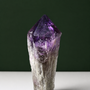 Deep violet amethyst wand, natural termination detail