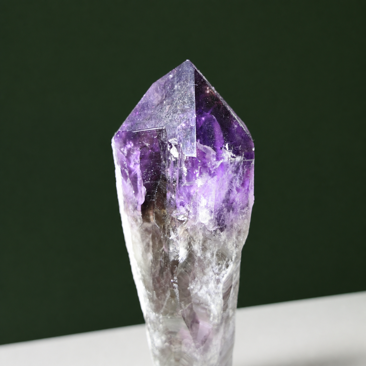 Sculptural natural amethyst wand, front view