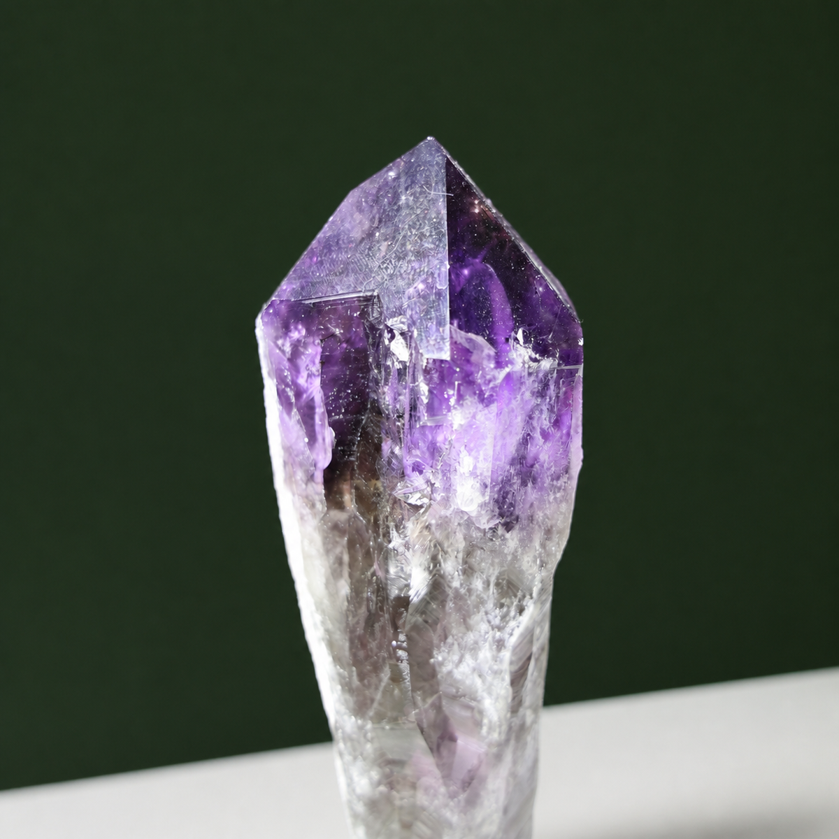 Sculptural natural amethyst wand, front view