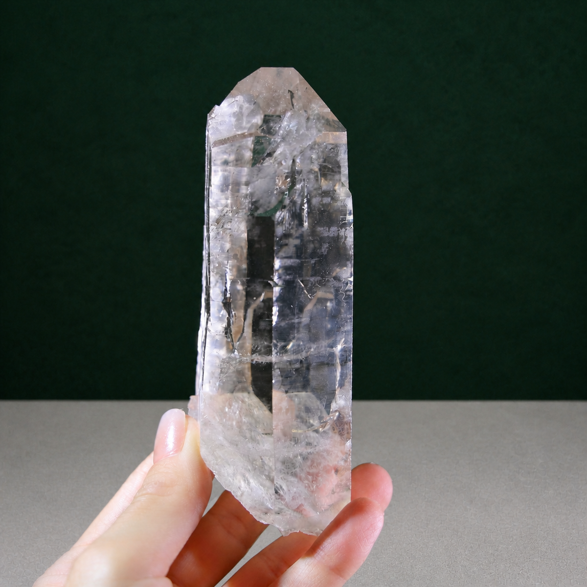 Light Smoky Cathedral Lemurian Seed with Iron Inclusion