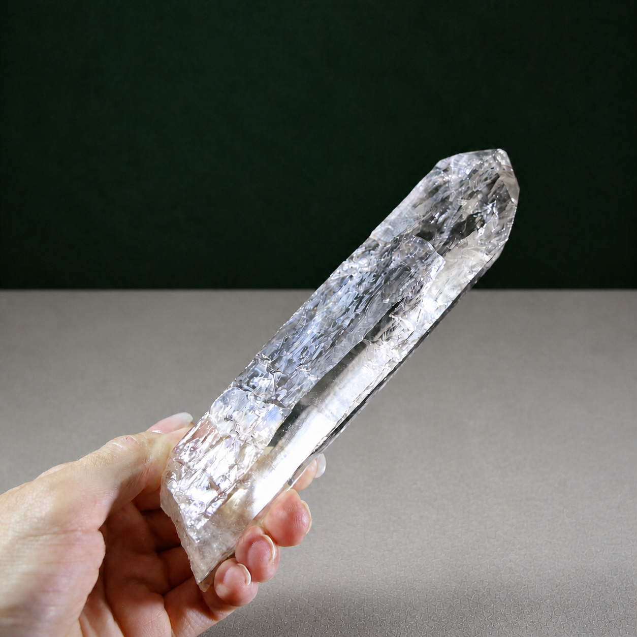 Polished Smoky Lemurian Seed Quartz with Slender Profile