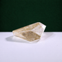 Polished rutilated quartz freeform, 79 g, alternate view 1 showing natural rutile inclusions.