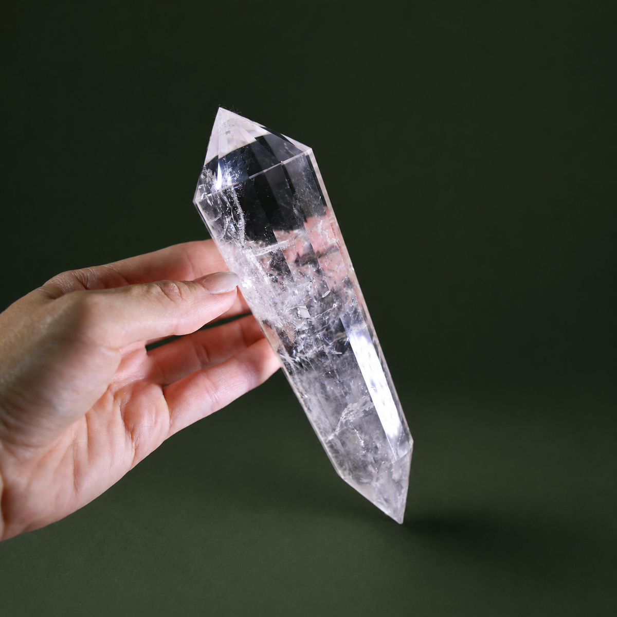 6.5-Inch 12-Sided Vogel-Cut Quartz Crystal, 430 g