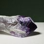 Deep purple naturally terminated amethyst wand, side view