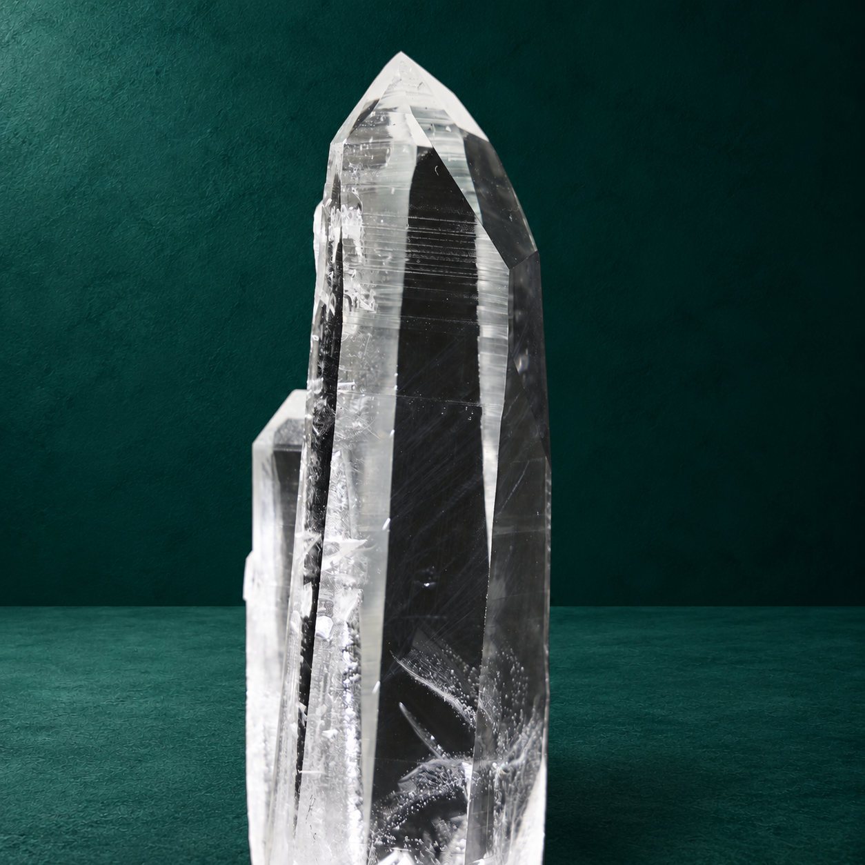 Clear Lemurian Quartz with Manifestation Crystal