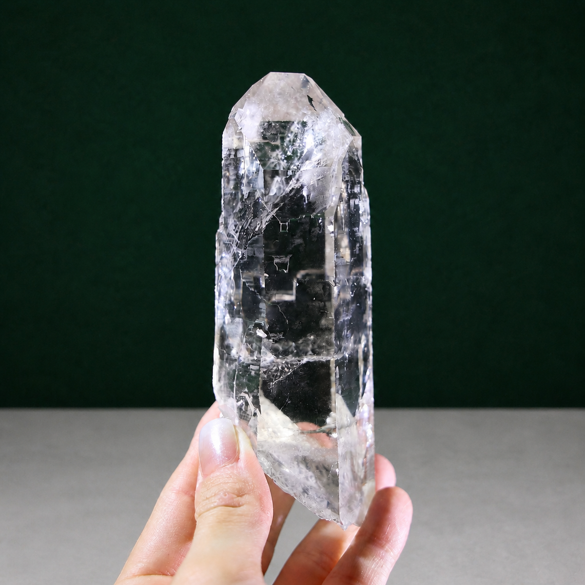 Light Smoky Cathedral Lemurian Seed with Iron Inclusion