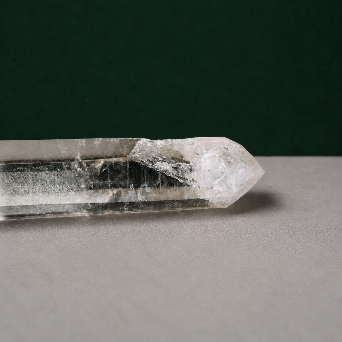Light Smoky Polished Lemurian Seed with High Clarity