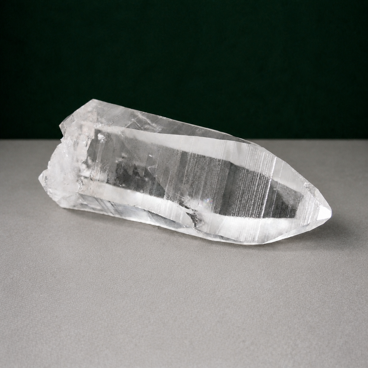 Natural Double-Terminated Lemurian Seed with Striations