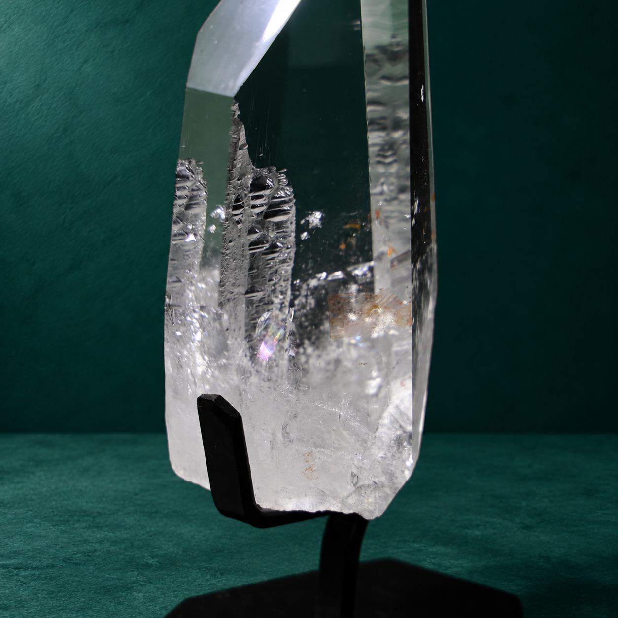 Clear Lemurian Quartz with Natural Striation Face