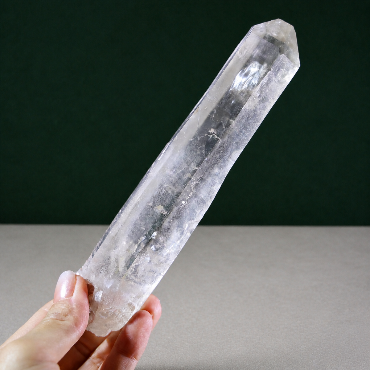 Slender Light Smoky Lemurian Seed with High Clarity