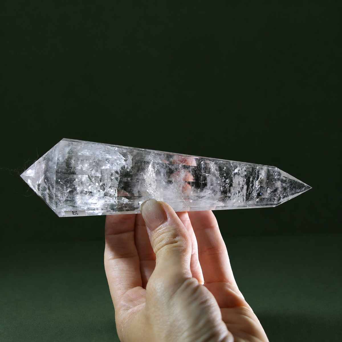 Slender 6.5-Inch 12-Sided Vogel-Cut Quartz Crystal
