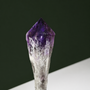 Deep violet naturally terminated amethyst wand, alternate angle