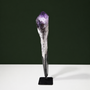 Natural termination detail on slender amethyst point