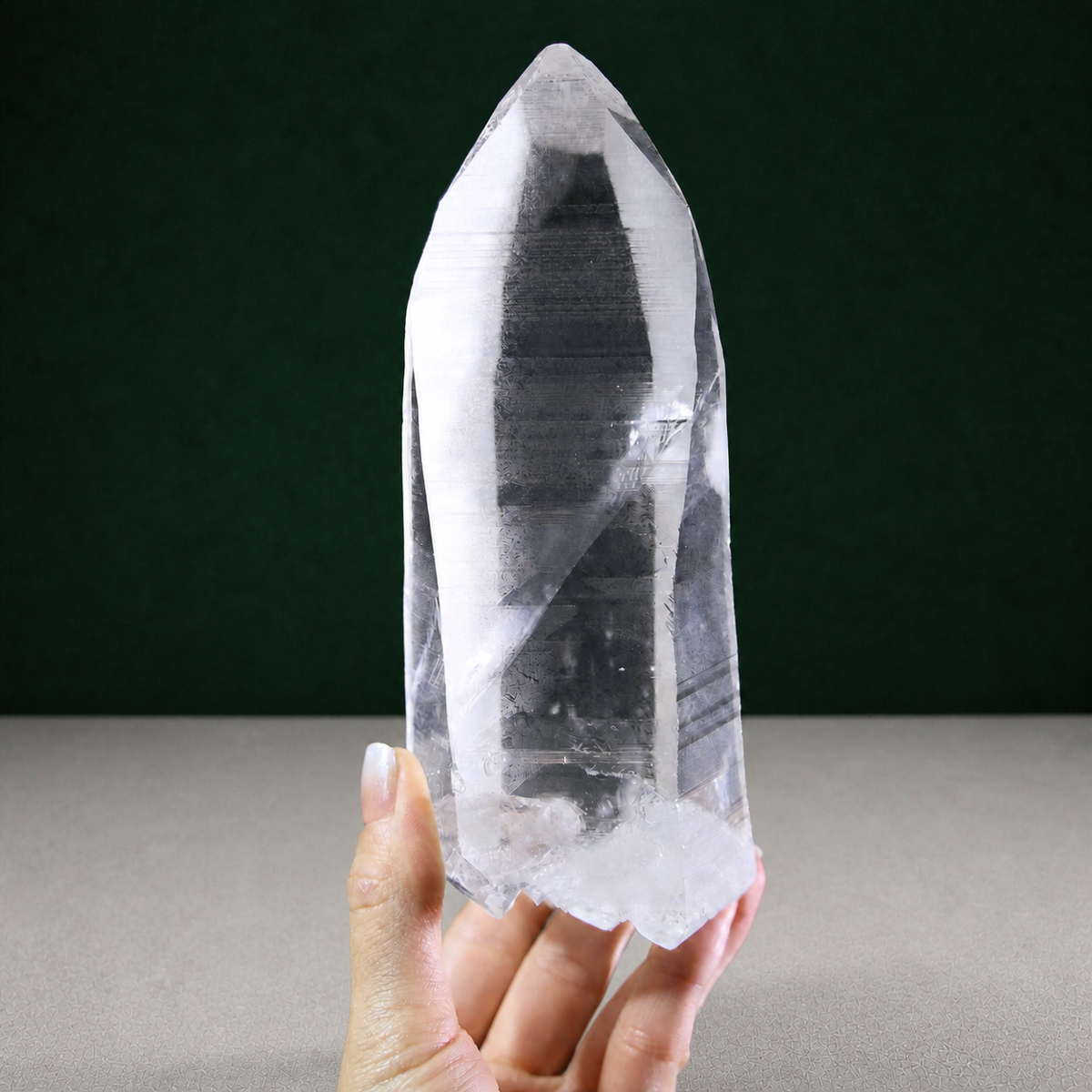 Natural Double-Terminated Lemurian Seed with Striations