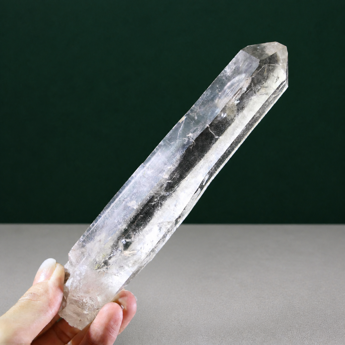 Slender Light Smoky Lemurian Seed with High Clarity