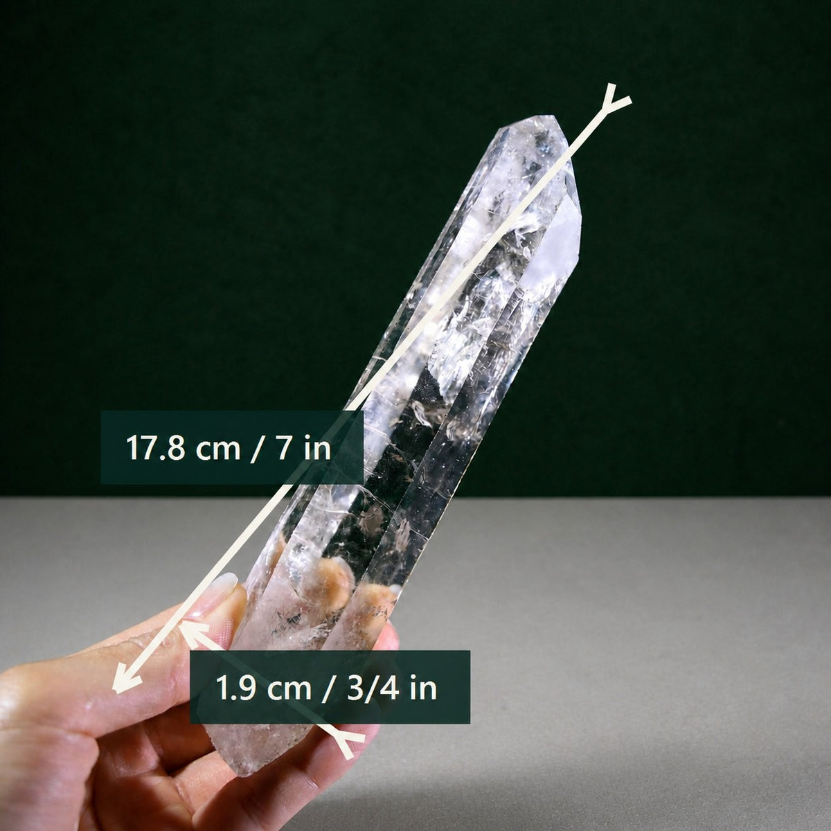 Tapered Light Smoky Polished Lemurian Seed Quartz