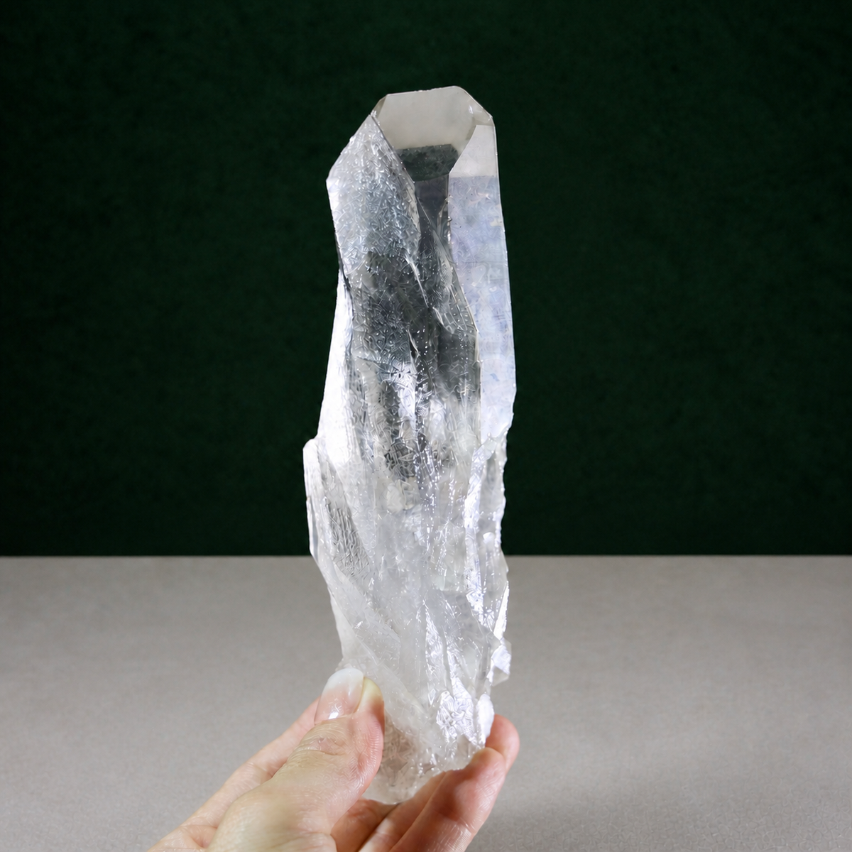 Unpolished Lemurian Seed with Striated Matrix Contact