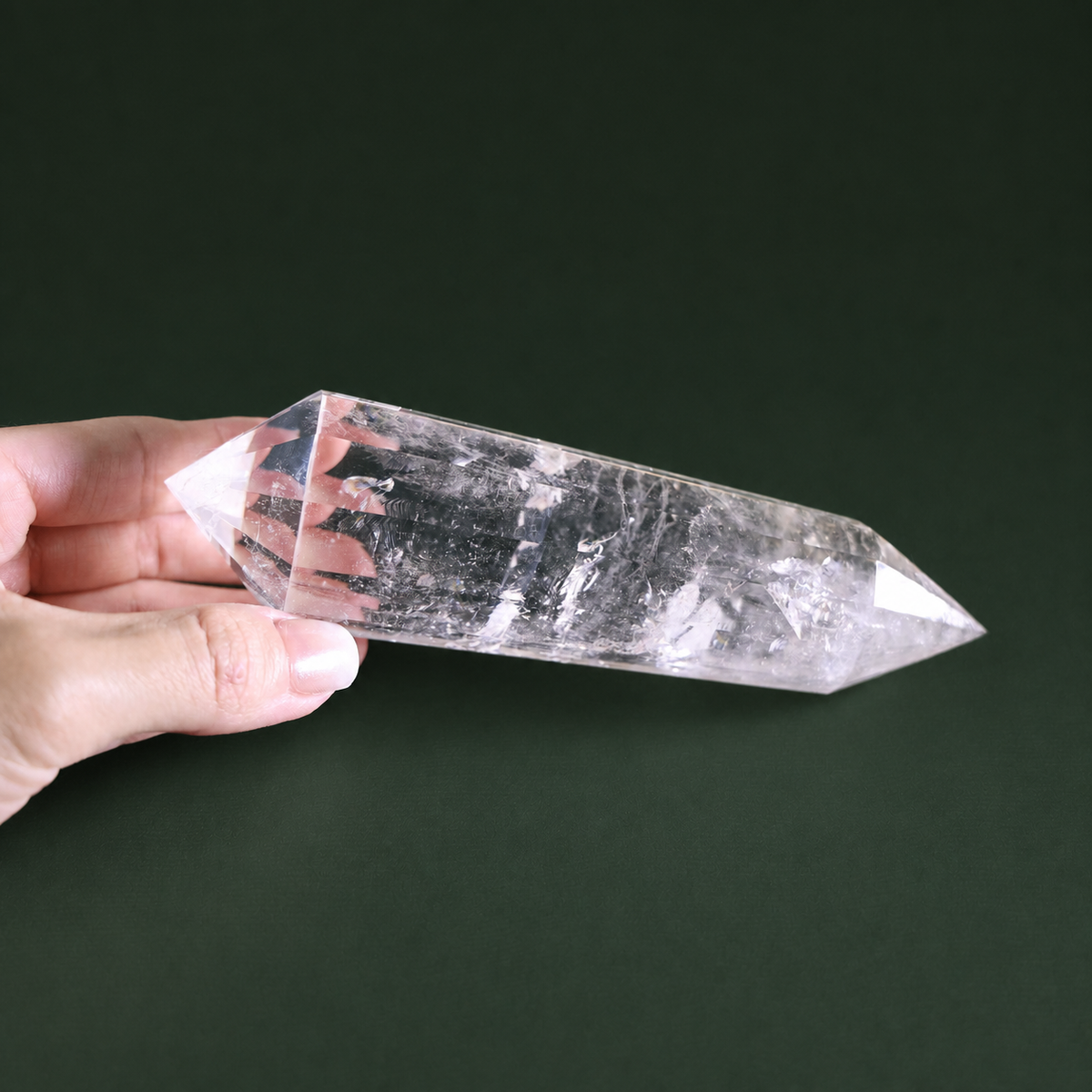 8-Inch 12-Sided Vogel-Cut Quartz Crystal
