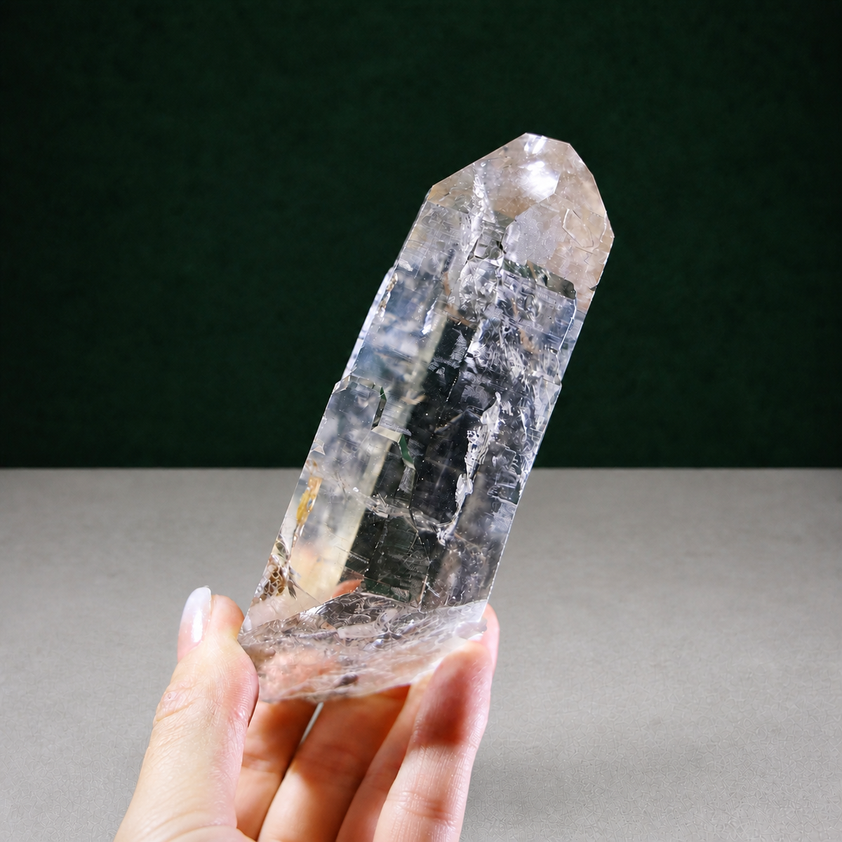 Light Smoky Cathedral Lemurian Seed with Iron Inclusion