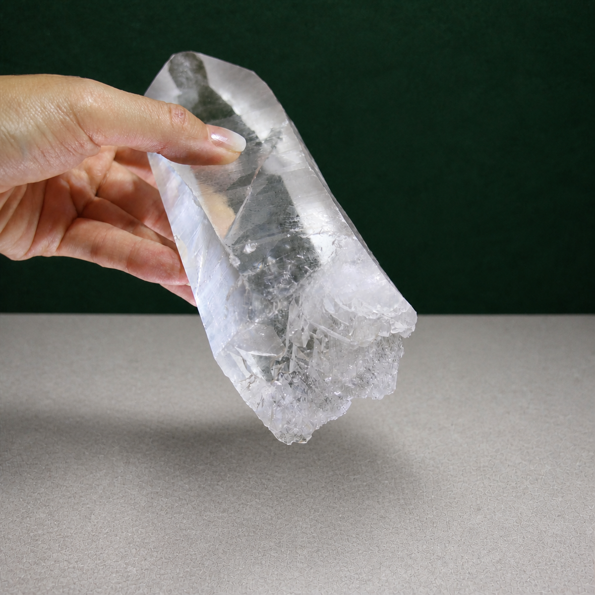Natural Double-Terminated Lemurian Seed with Striations