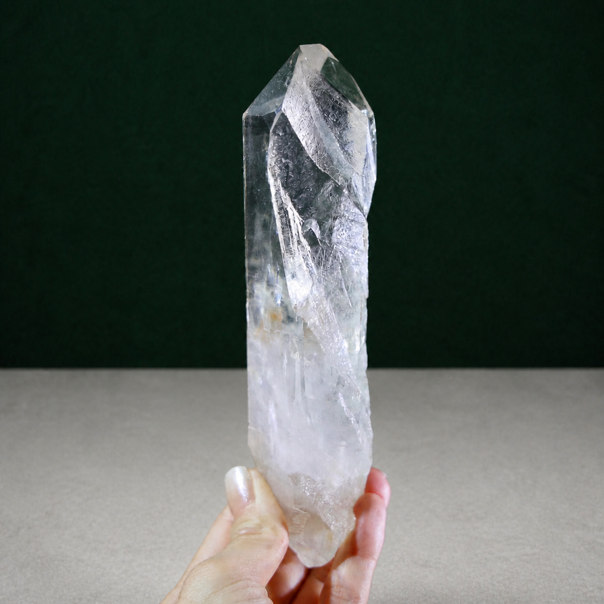 Unpolished Lemurian Seed with Striated Matrix Contact