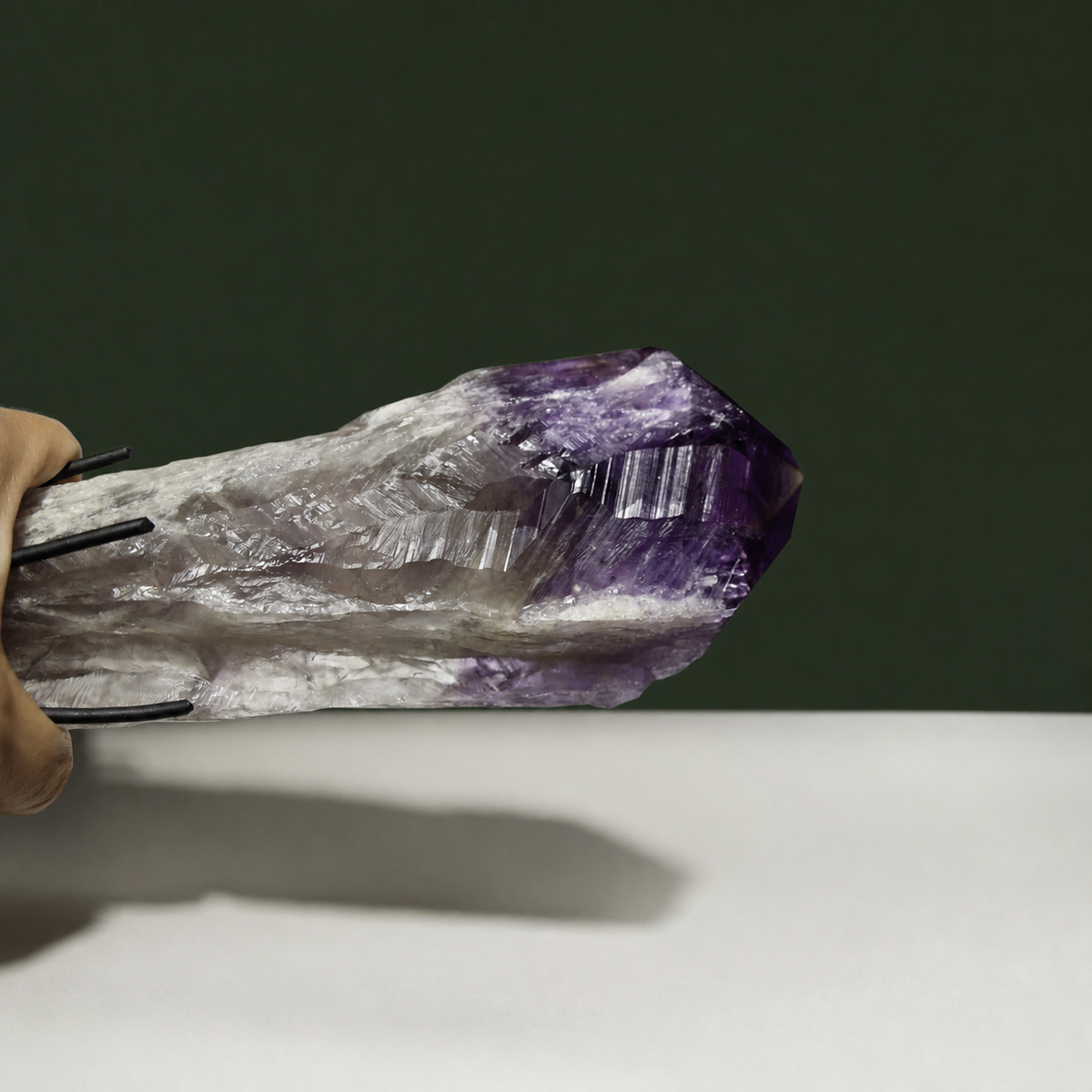 Deep purple amethyst wand, alternate crystal view