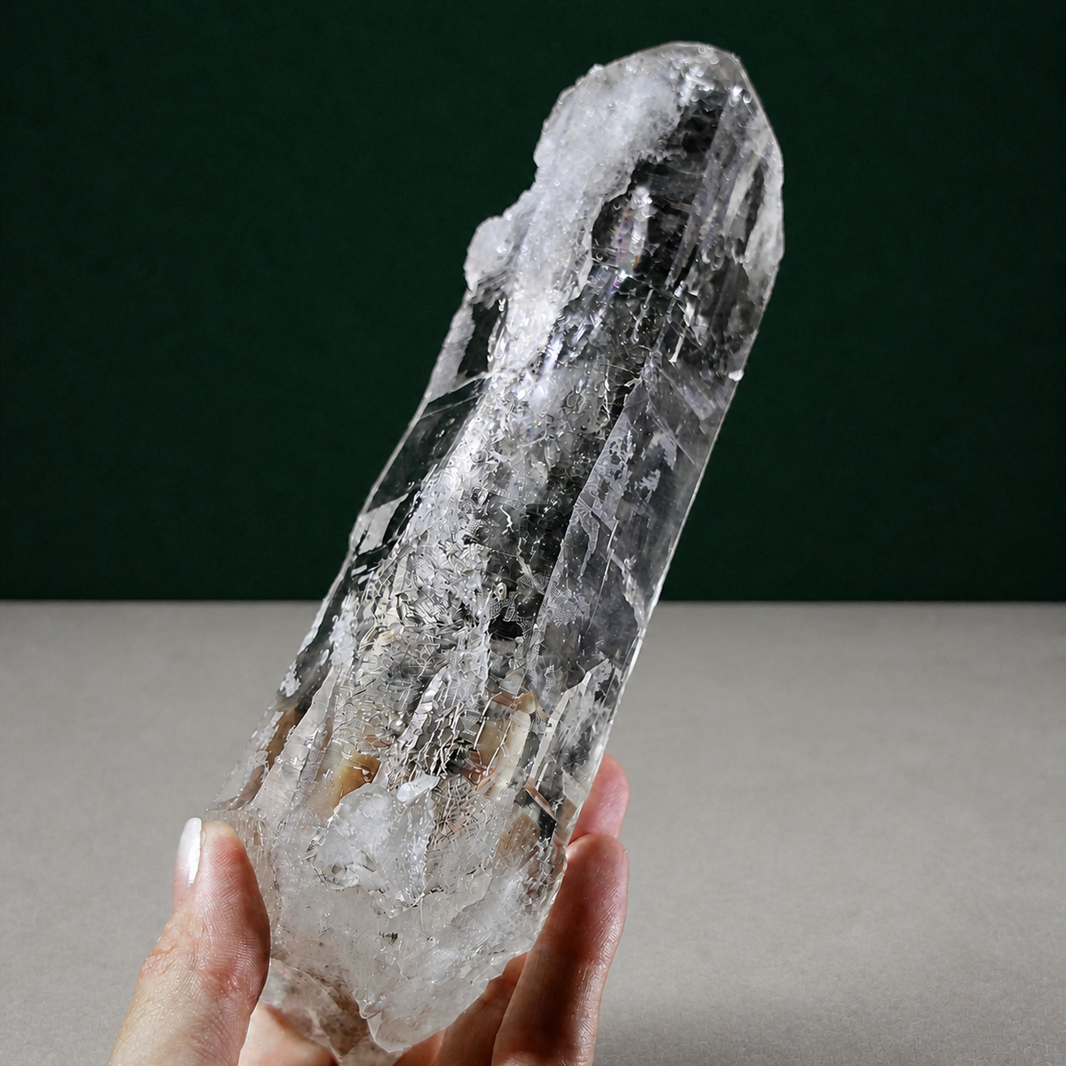 Light Smoky Lemurian Seed Quartz with Exceptional Clarity