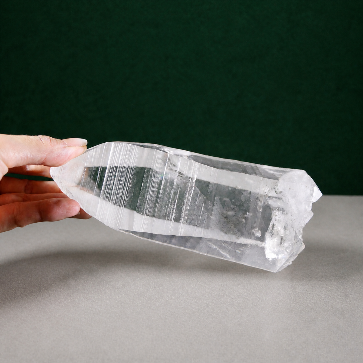 Natural Double-Terminated Lemurian Seed with Striations