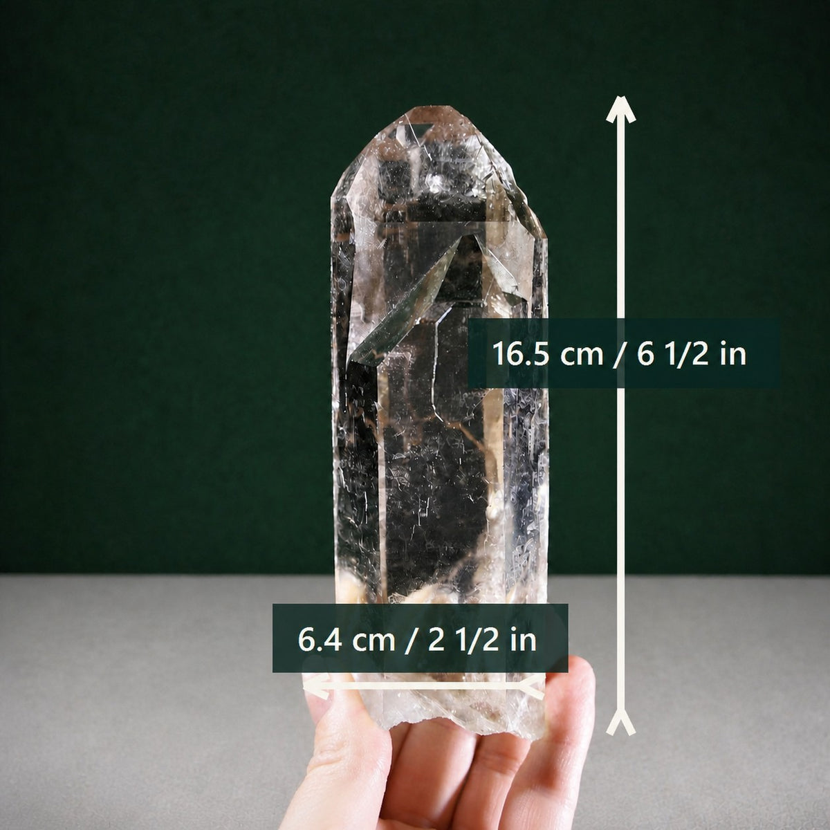 Unpolished Light Smoky Cathedral Lemurian Seed with Twin Point