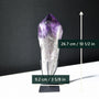 Deep purple amethyst wand dimensions in inches and centimeters