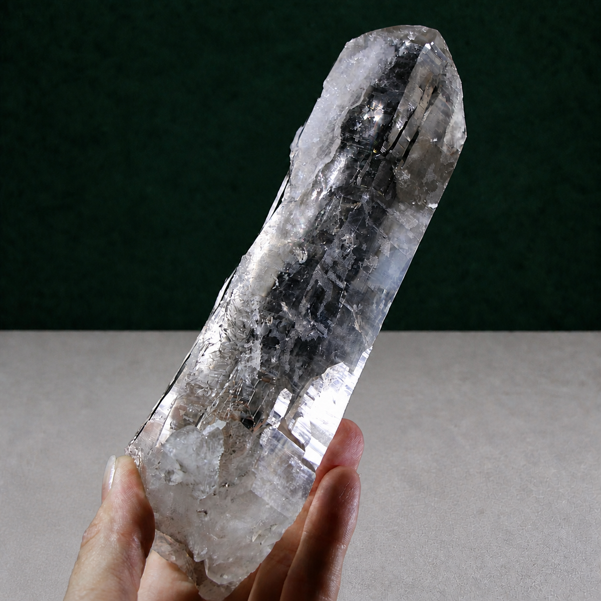 Light Smoky Lemurian Seed Quartz with Exceptional Clarity