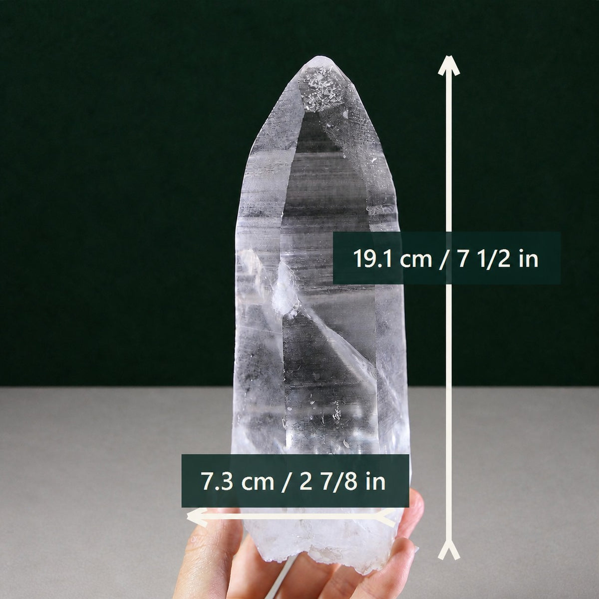 Natural Double-Terminated Lemurian Seed with Striations