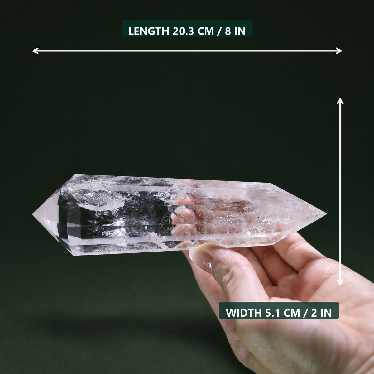 8-Inch 12-Sided Vogel-Cut Quartz Crystal
