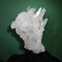 Curved Lemurian quartz cluster on its included black metal display base